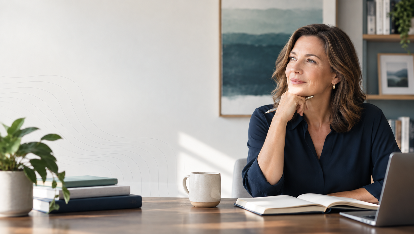 Woman reviewing notes at a desk, representing cognitive baseline assessment and planning